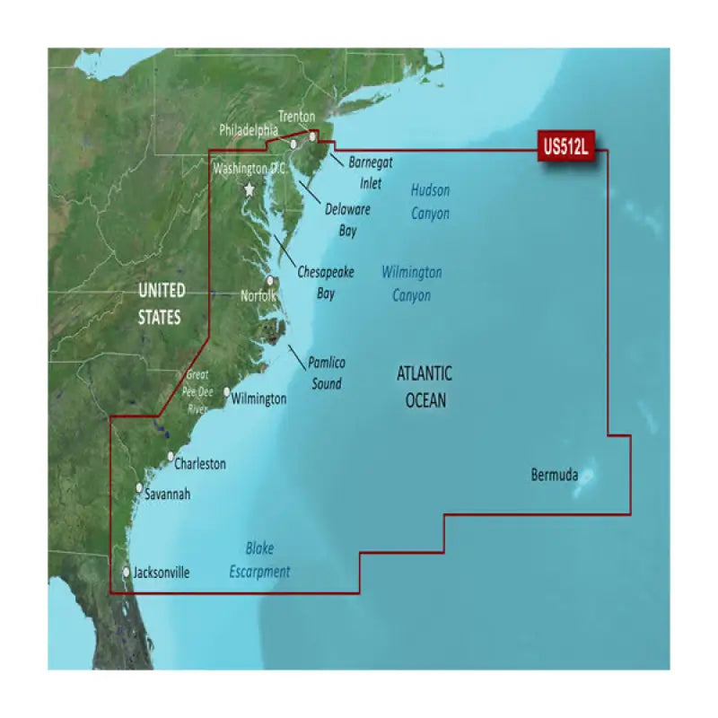 010-C0741-00 Garmin Carto G3V Vus512L - Mid-Atlantic gcm010c074100