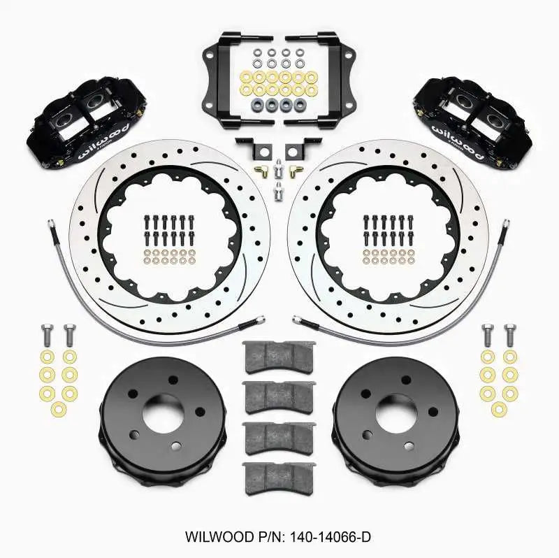 140-14066-D Wilwood Narrow Superlite 4R Rear Kit 14.00in Drilled 2007-up Jeep JK w/Lines wil140-14066-D