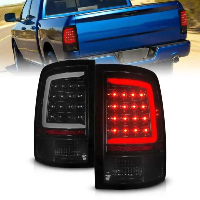 311453 ANZO 09-18 Dodge Ram 1500 Full LED Tailights w/ Sequential Black Housing/Smoke Lens anz311453