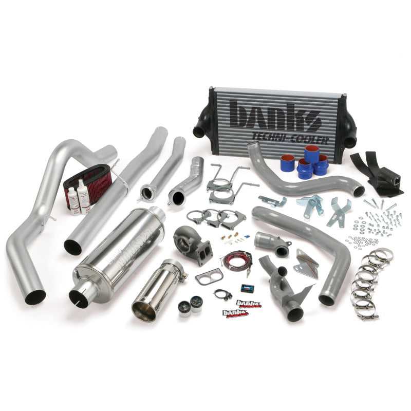 46361 Banks Power 94-97 Ford 7.3L CCLB Man PowerPack System - SS Single Exhaust w/ Chrome Tip gbe46361