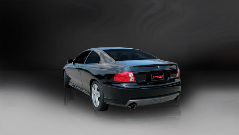 Corsa 05-06 Pontiac GTO 6L V8 2.5in Sport Cat-Back Exhaust + XPipe w/Dual Exit Single 4in BlackTips cor14189BLK