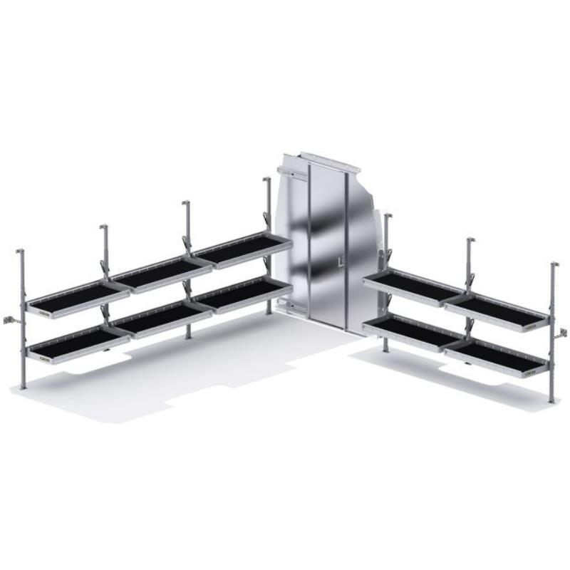 Holman Folding Shelves Van Package Mercedes Sprinter 170" EXT WB High Roof Sliding Partition Model 51SEH