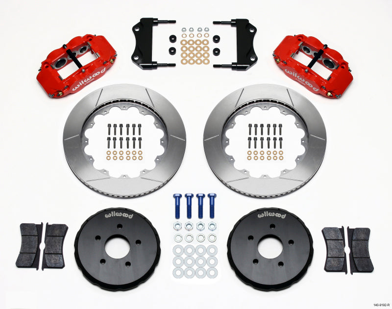 Wilwood Narrow Superlite 6R Front Hat Kit 14.00in Red Nissan 350Z/Fiti G35 wil140-9192-R