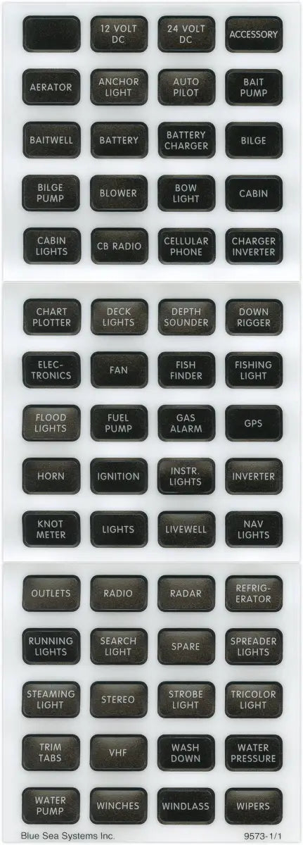 8214-BSS Blue Sea Label Kit Dc H2O Compact Blk b6z8214bss