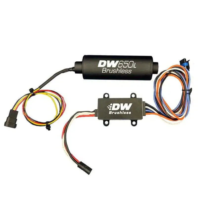9-650-C105 DeatschWerks DW650iL Series 650LPH In-Line External Fuel Pump w/ Single/Dual-Speed Controller dwk9-650-c105