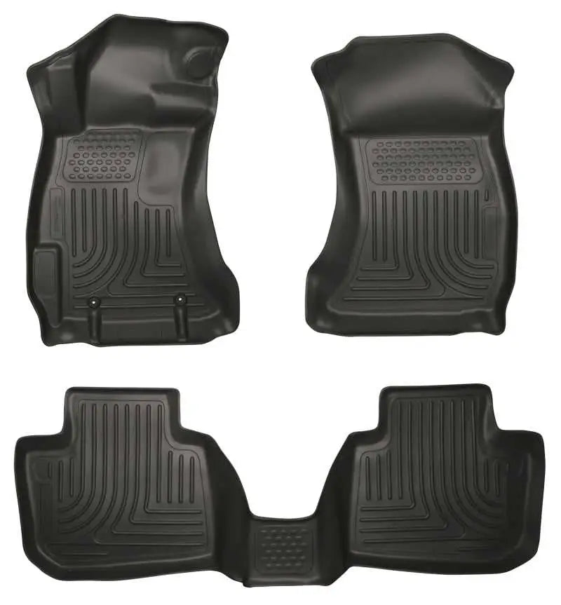 99801 Husky Liners Subaru 12-14 Impreza/2015 WRX/STi WeatherBeater Combo Front&2nd Row Black Floor Liners hsl99801