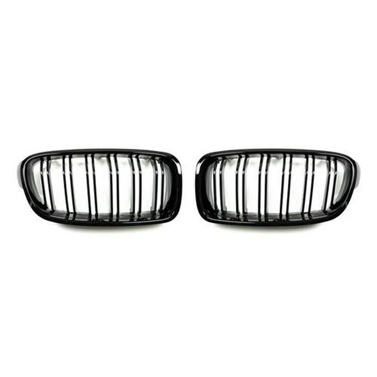 AutoTecknic Aero Replacement Glazing Black Dual-Slats Front Grilles For BMW F30 335i