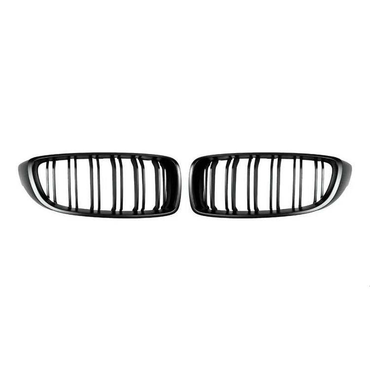 AutoTecknic Aero Stealth Black Dual Slats Front Grilles For BMW F36 430i