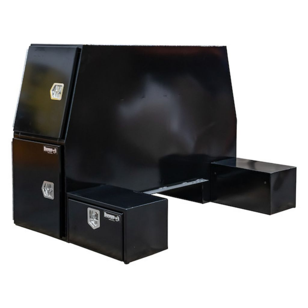 Buyers Products 55X48X85 Gloss Black Steel L-Pack Backpack Truck Box With Offset Floor Model BP855548B