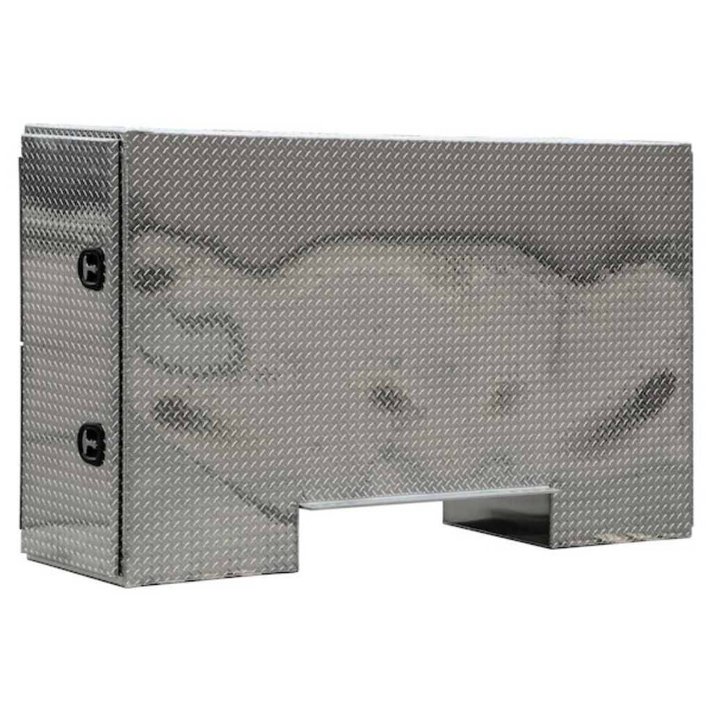 Buyers Products 57X24X96 Inch Straight Side Diamond Tread Aluminum Backpack Truck Box - 9X42 Inch Offset Floor Model BP965724