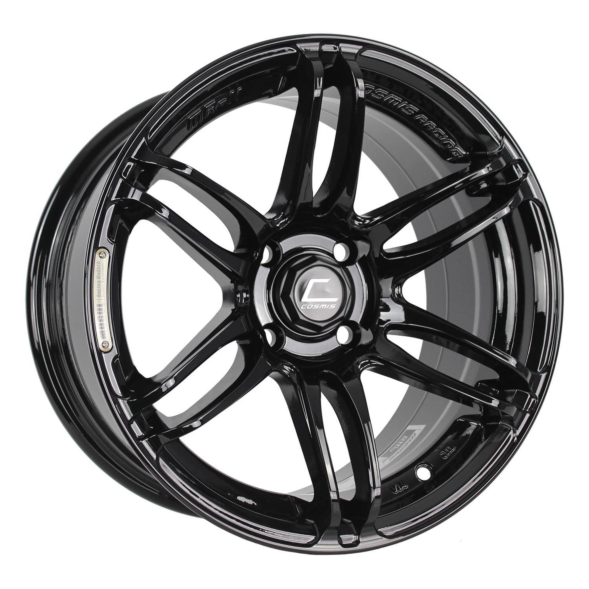 Cosmis Wheels Wheels MRII Black Wheel 15x8 +30 4x100 Mazda Miata Honda Civic 4 Lug