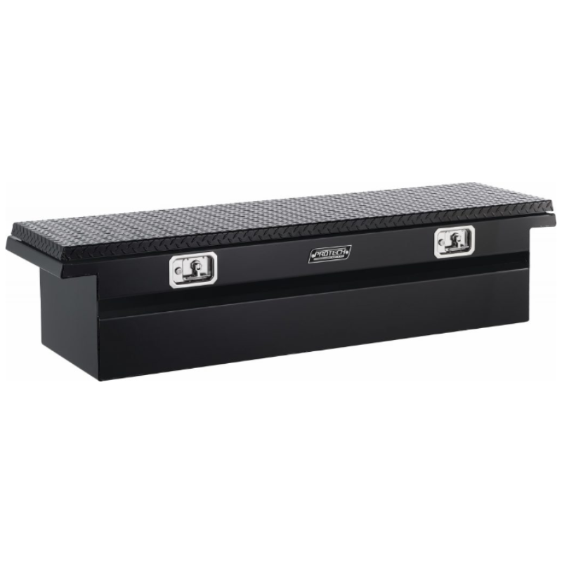 ProTech Crossover 13X20X62 Single Lid Box Diamond Plate Lid Gloss Black Standard Profile Model 54-8281-GB