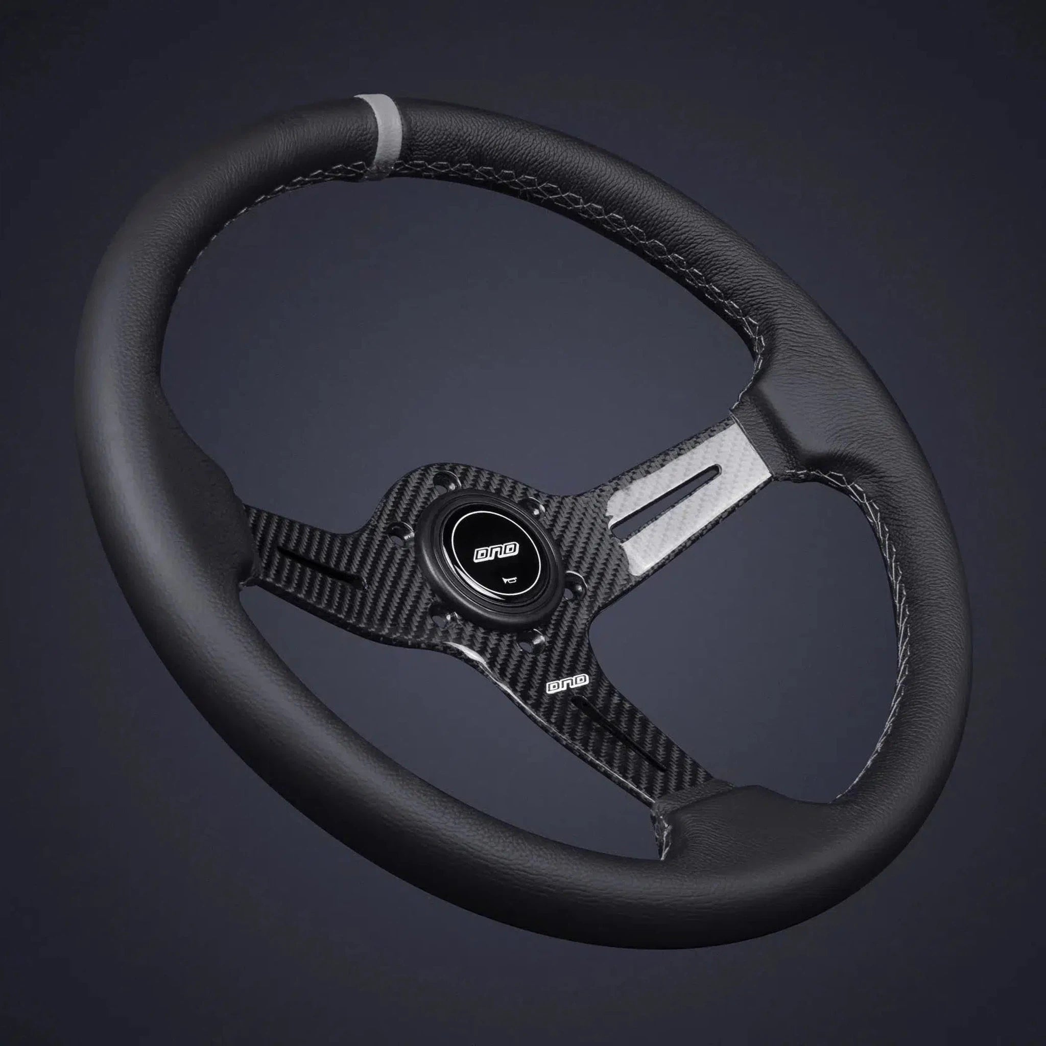 DND Performance Carbon Fiber Leather Race Steering Wheel - Grey