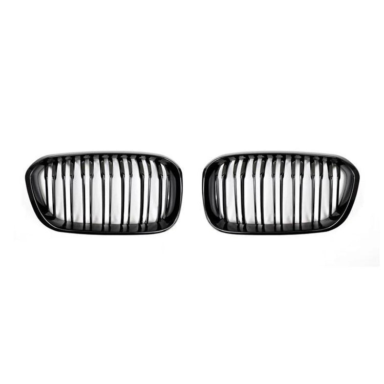 AutoTecknic Aero Replacement Glazing Black Dual-Slats Front Grilles For BMW F21 M135i