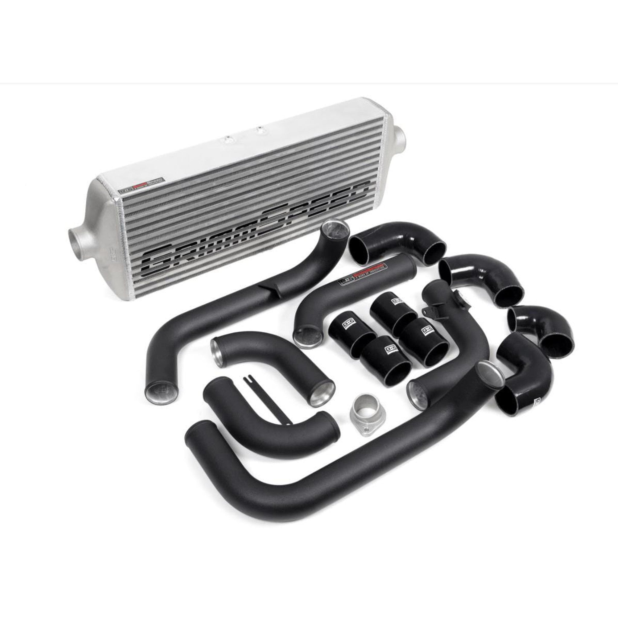 GrimmSpeed 2008-2014 Subaru WRX Front Mount Intercooler Kit Raw Core / Black Pipe