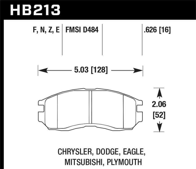 Hawk 1st Gen DSM HP+ Street Front Brake Pads HB213N.626