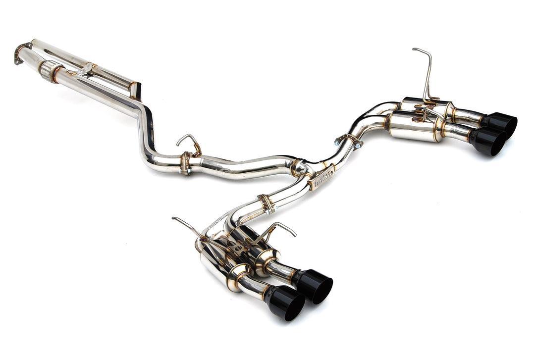 Invidia R400 Gemini Single Layer Quad Black Tip Cat Back Exhaust Subaru WRX 22-25 | HS22WRXGM4SB