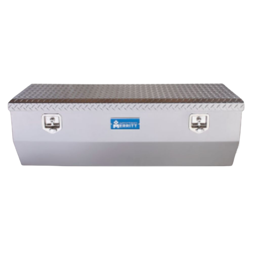 Merritt Chest Tool Box 19"H x 20"D x 47"L Tapered Front Smooth Aluminum Box Diamond Plate Lid Full Size and Mid Size Trucks