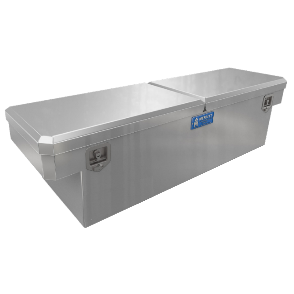 Merritt Crossover Tool Box Standard Depth 16"H x 20"D x 70"L Smooth Aluminum Double Lid Full Size Trucks