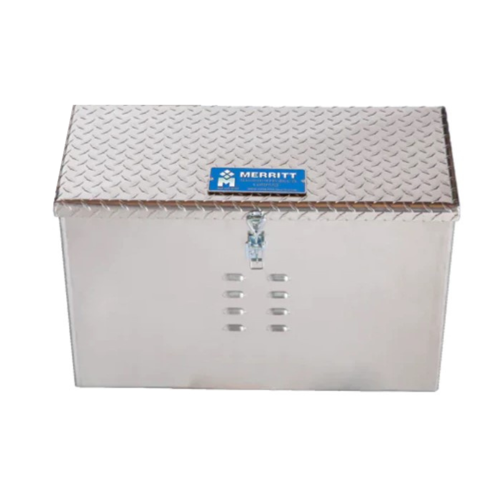 Merritt DEF Box 18"H x 28"D x 12"L Diamond Plate Single Door Top Open Louvered 3631