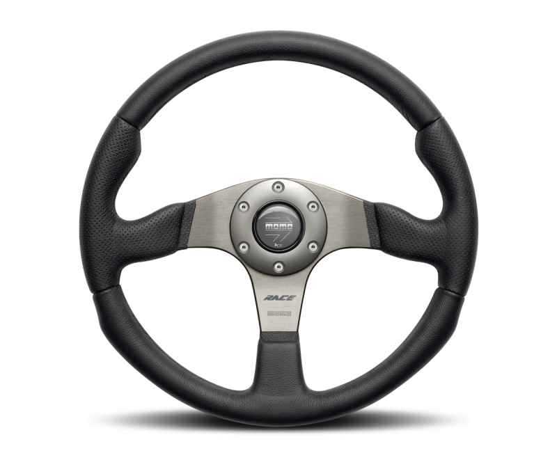 Momo Race Steering Wheel 320 mm - Black Leather/Anth Spokes RCE32BK1B