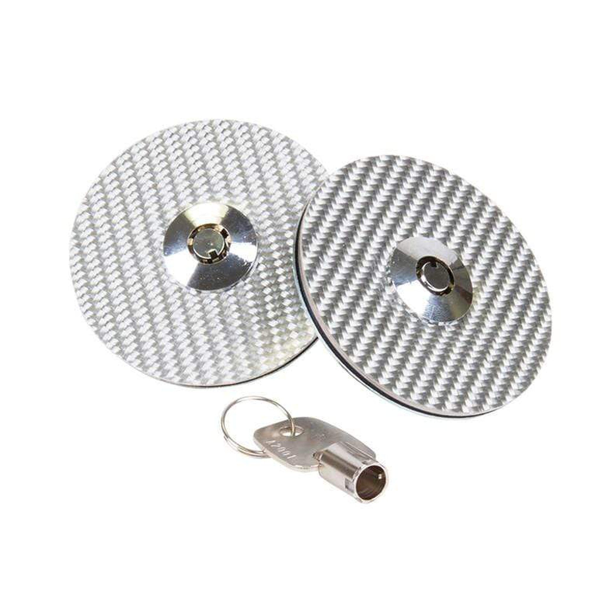 NRG Silver Carbon Fiber Overlay Hood Pins with Lock | CHL-200