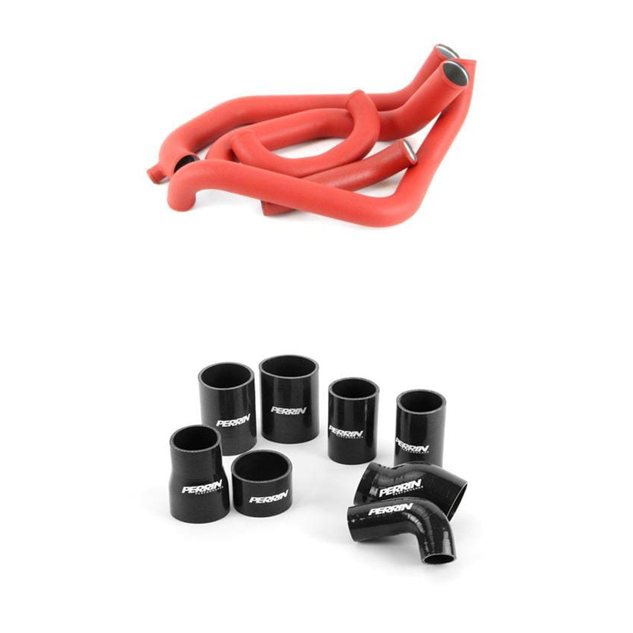 Perrin Front Mount Intercooler Piping Kit Red w/ Black Silicone Subaru WRX 2008-2014 | PSP-ITR-436-2RD/BK