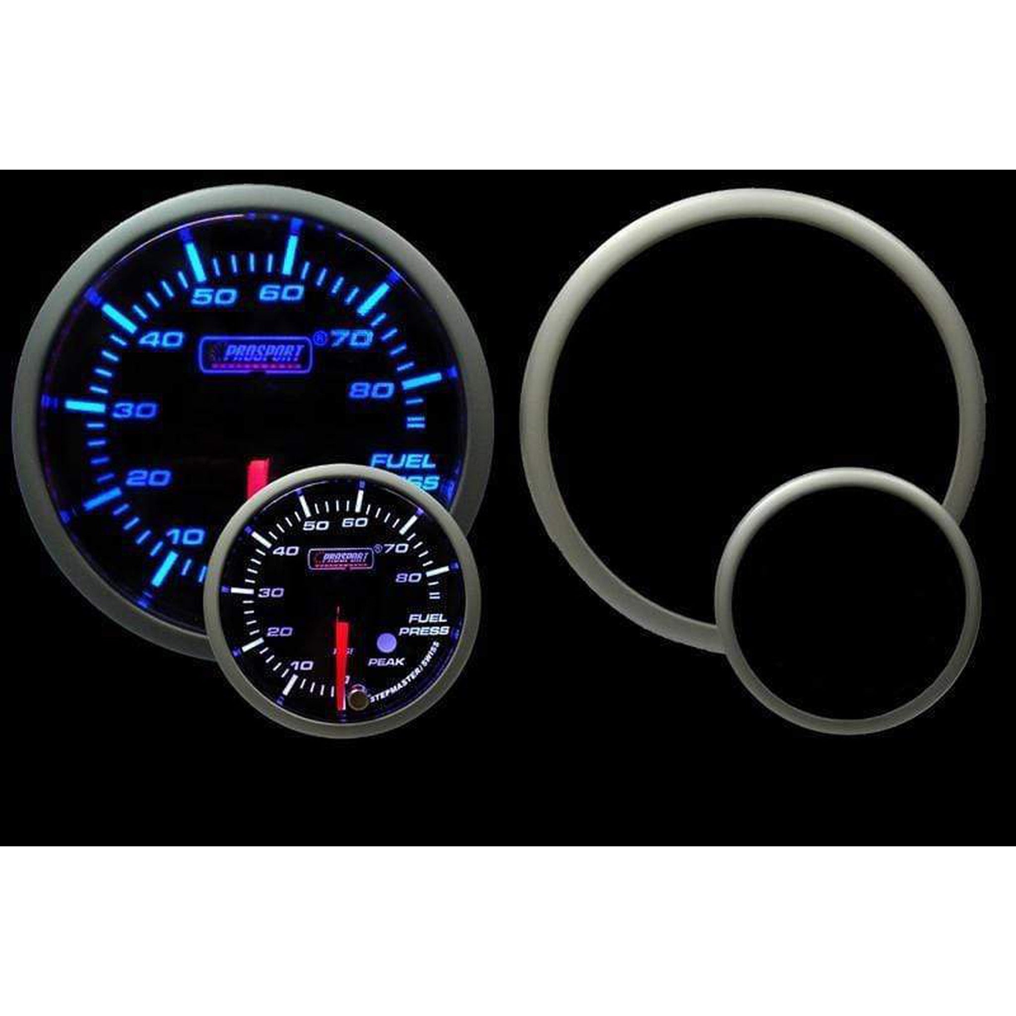 Prosport Premium Series 52mm Fuel Pressure Gauge - Blue/White