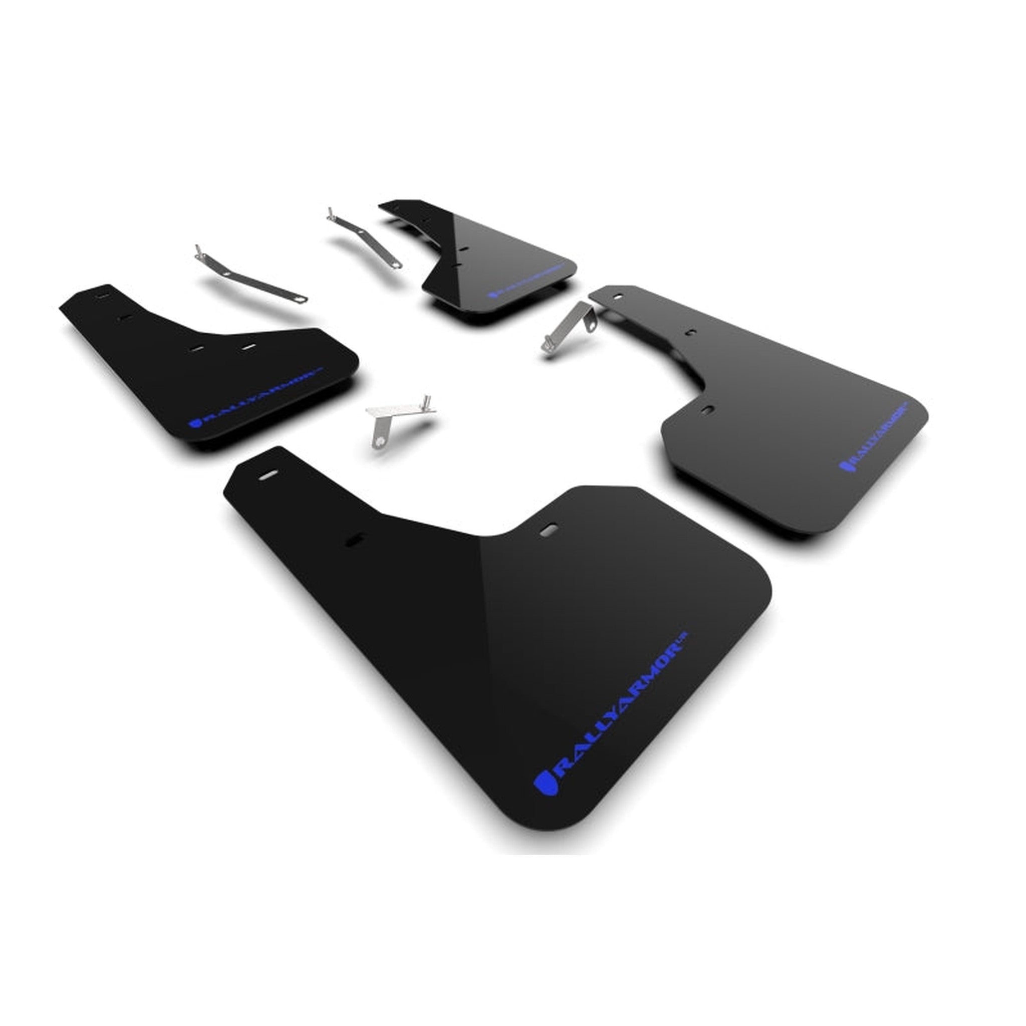 Rally Armor Black UR Mud Flaps w/ Blue Logo 2022-2024 Subaru Forester / Forester Wilderness | MF82-UR-BLK/BL