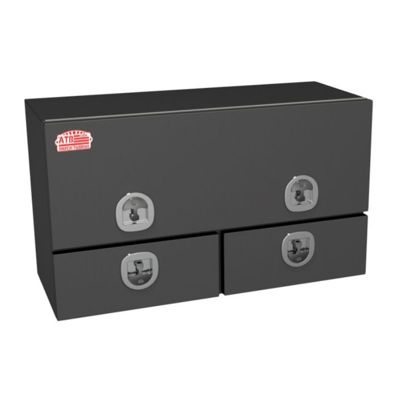 ATB Top Mount Toolbox Top Door Bottom Drawers 28"H x 20"D x 48"W Black Steel Model S-DU42-282048SD-BX