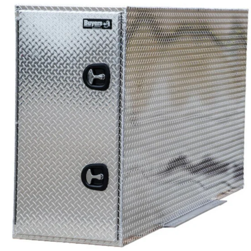 Buyers Products 48x24x96 Diamond Tread Aluminum Straight Backpack Truck Box - Compression Latch Model BP964824
