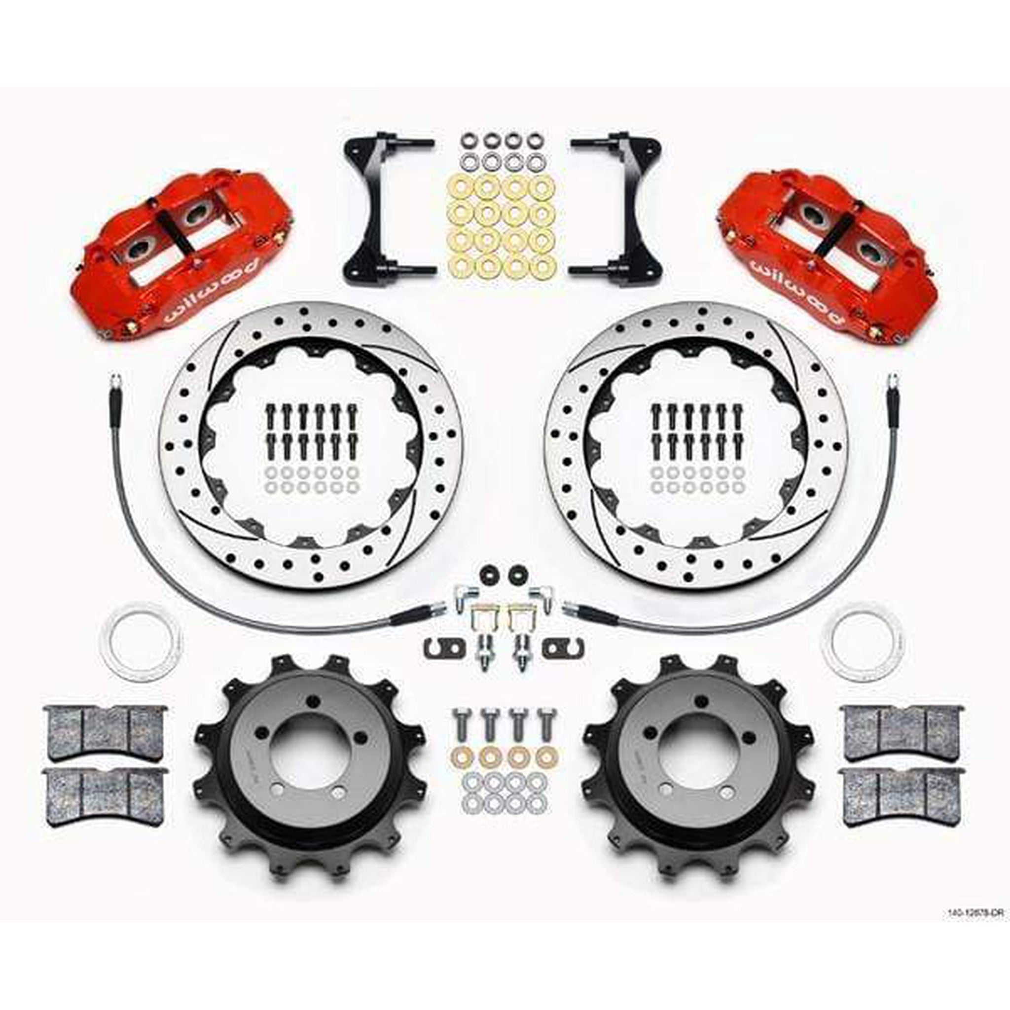 Wilwood FNSL4R Red Rear Slotted & Drilled Big Brake Kit 2002-2005 Subaru WRX