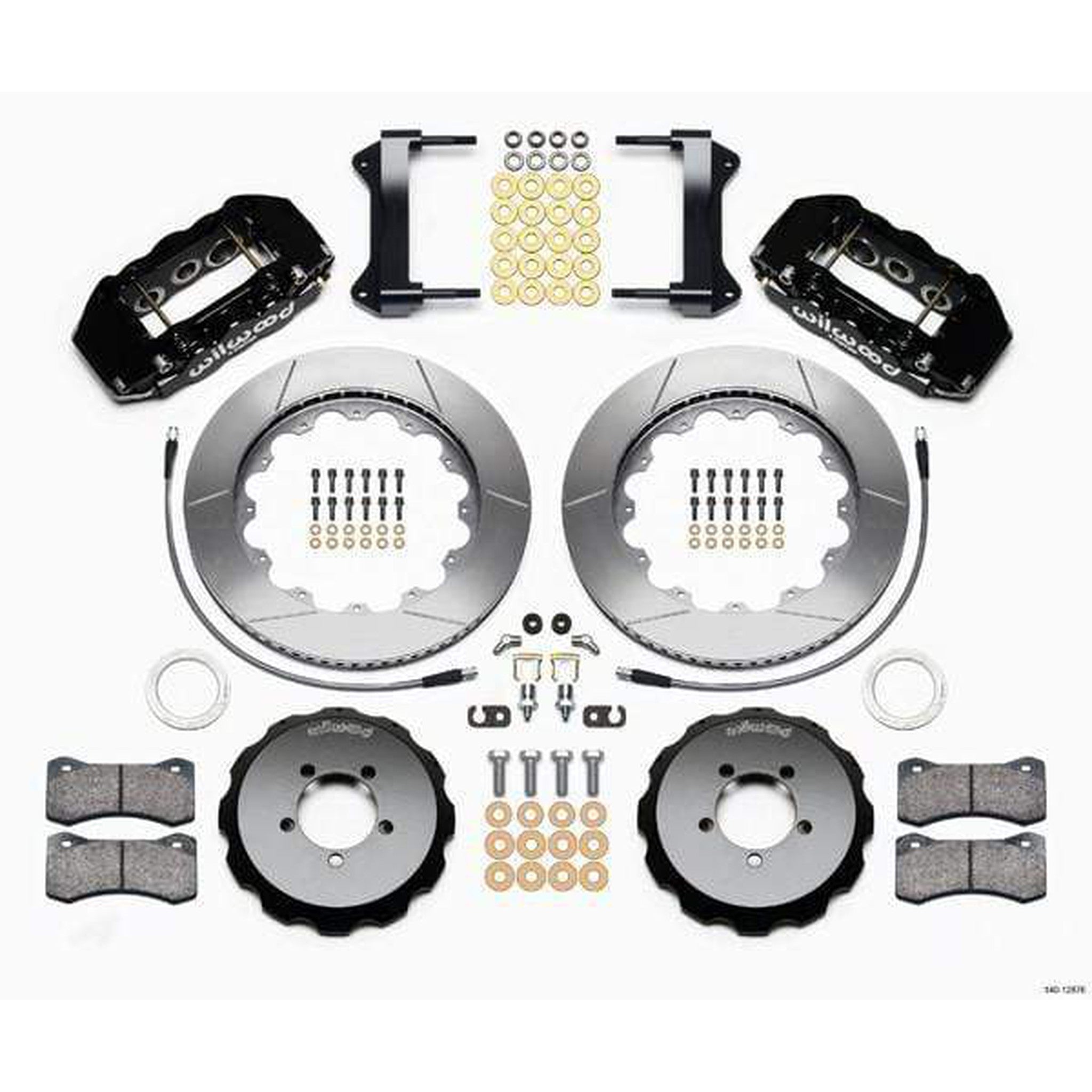 Wilwood W6A Black Slotted & Drilled Big Brake Front Brake Kit Subaru WRX 2002-2014 / STI 2004 w/ 18-in Wheels