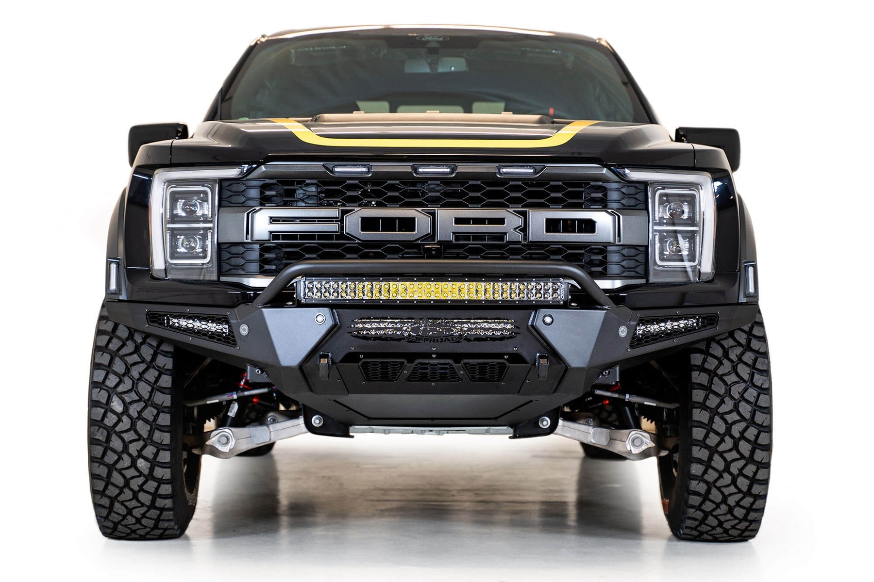Ford V F-150 Raptor Addictive Desert Designs Honeybadger Front Bumper W/ Top Hoop
