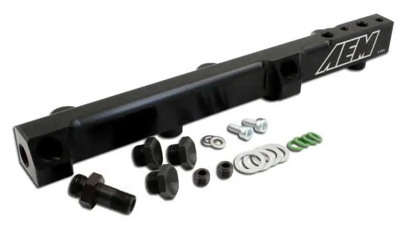AEM 90-93 Accord DX/LX/SE/EX & 92-01 Prelude S/Si/Si VTEC Black Fuel Rail 25-104bk