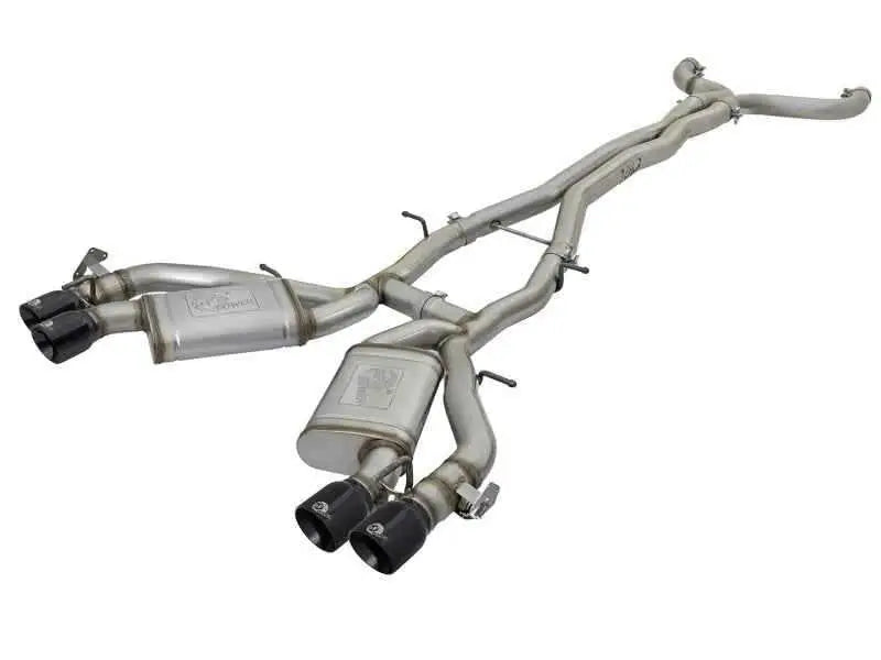 aFe MACHForce XP 3in 304 SS Cat-Back Dual Exhaust w/ Black Tips 16-17 Chevy Camaro SS V8-6.2L 49-34069-b