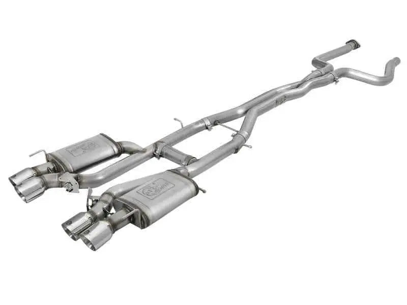 aFe MACHForce XP 3in 304 SS Cat-Back Dual Mode Exhaust w/ Polished Tips 16-17 Cadillac ATS-V V6-3.6L 49-34078-p