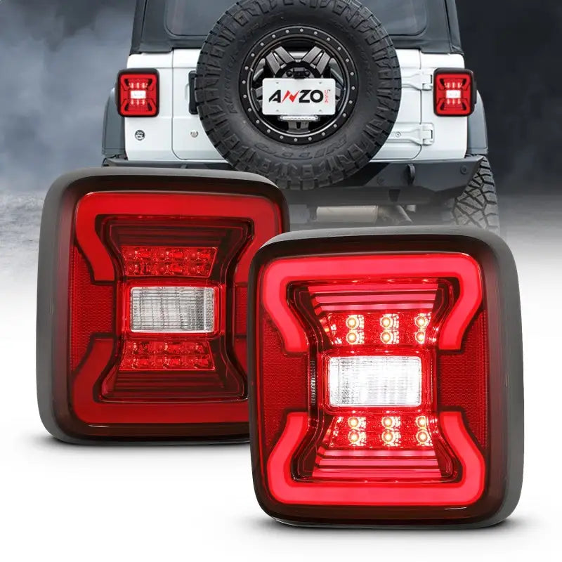 ANZO 18-19 Jeep Wrangler JL LED Taillights Black anz311295
