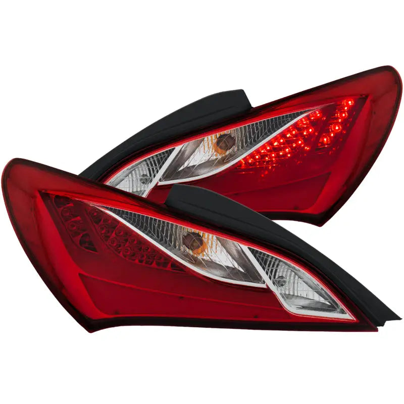 ANZO 2010-2013 Hyundai Genesis LED Taillights Red/Clear anz321334