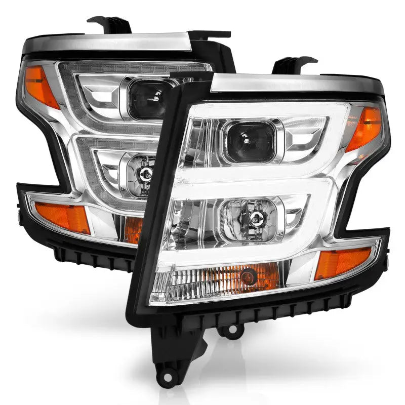 ANZO 2015-2020 Chevy Tahoe Projector Headlights Plank Style Chrome w/DRL anz111493