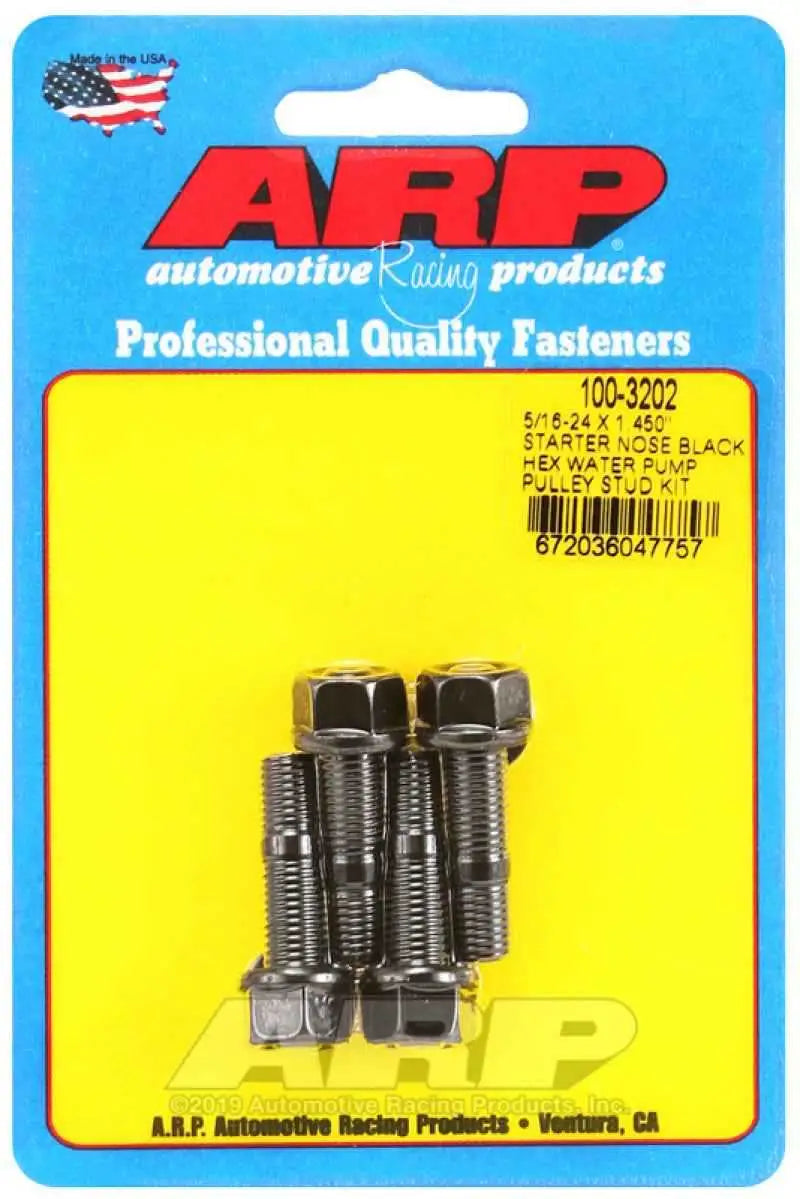 ARP 5/16-24 X 1.450 Starter Nose Black Hex Water Pump Pulley Stud Kit 100-3202