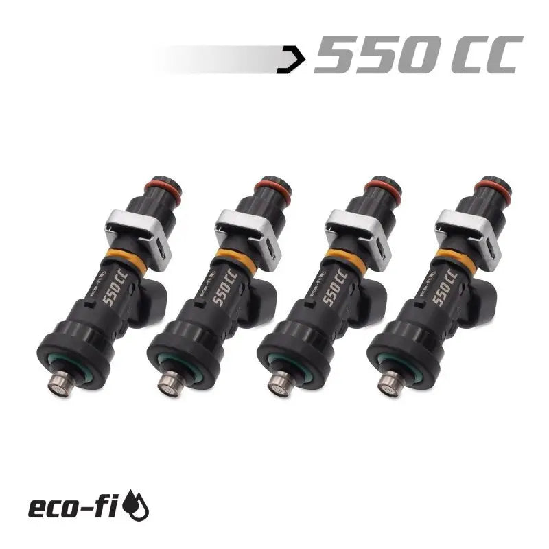 BLOX Racing Eco-Fi Street Injectors 550cc/min w/1/2in Adapter Honda B/D/H Series (Set of 4) blobxef-06514-11-550-4