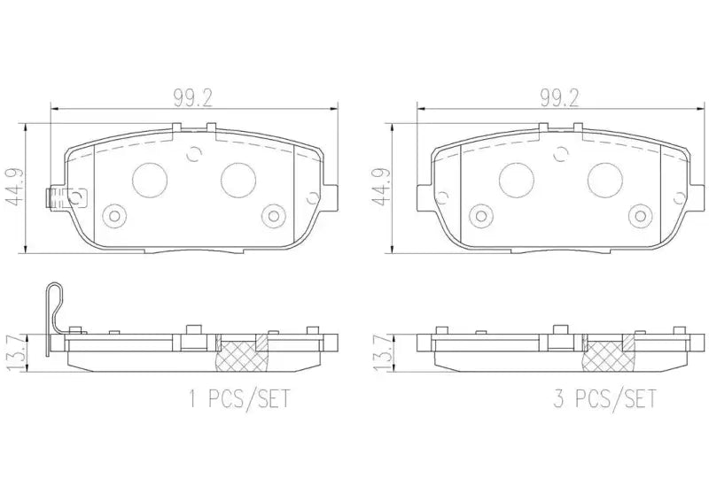 Brake Pad FMSI Number D1180-8296; Ceramic; Set Of 4 brmp49044n
