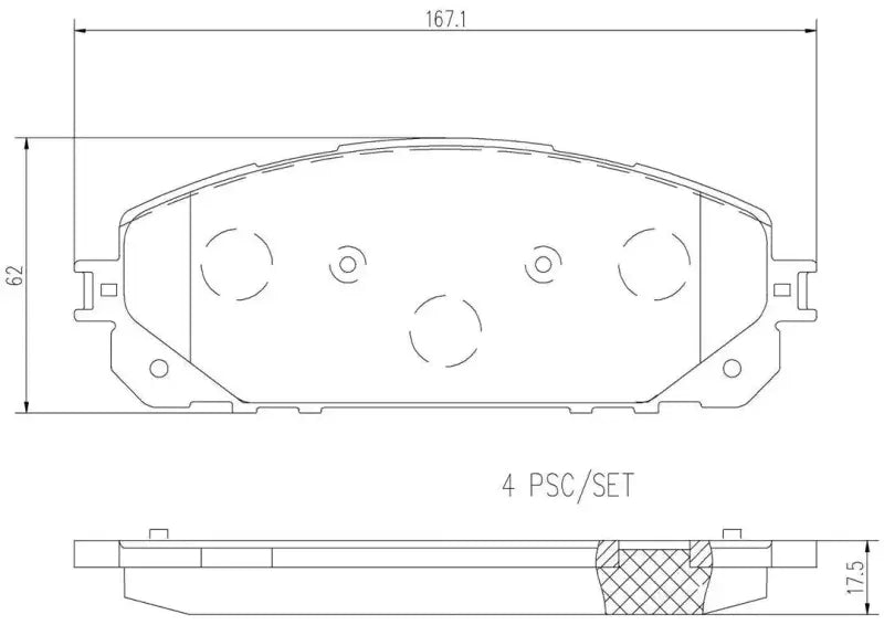 Brake Pad FMSI Number D1709-8932; Ceramic; Set Of 4; With Hardware brmp37021n