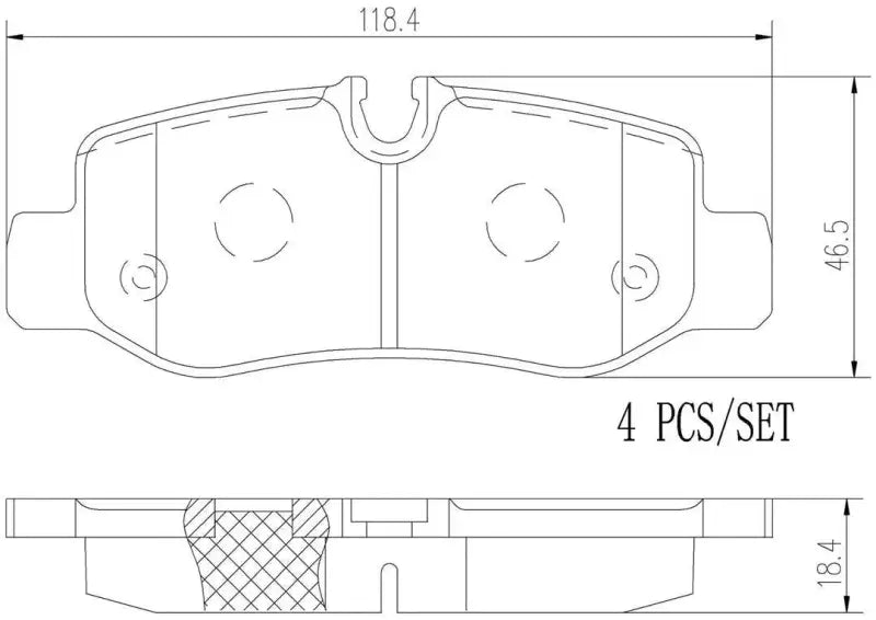 Brake Pad FMSI Number D1893-9121; Ceramic; Set Of 4 brmp50126n