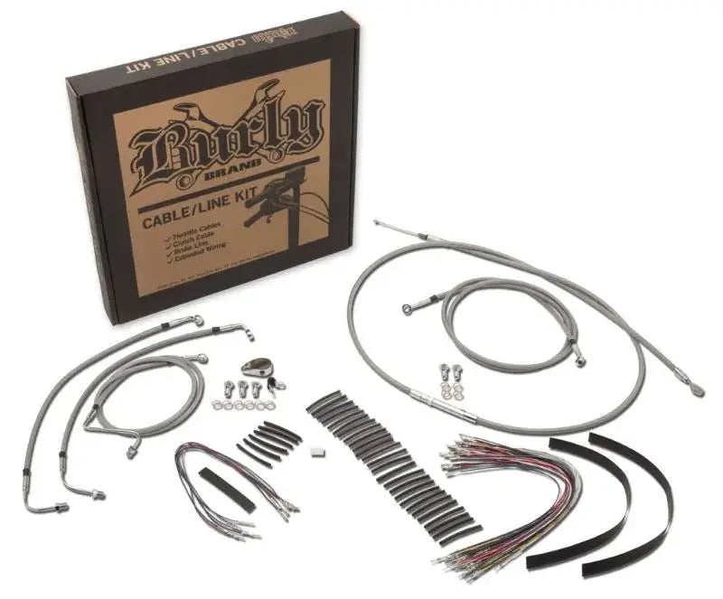 Burly Brand Control Kit 15in Bagger Bar - Stainless Steel burb30-1301