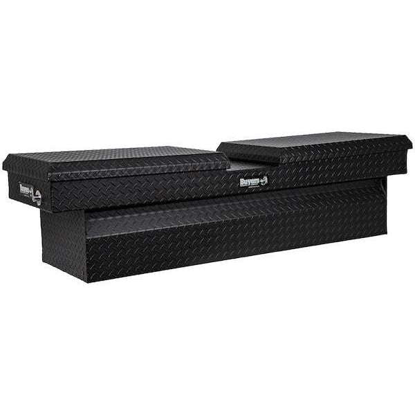 Buyers Products 18x27x71 Inch Textured Matte Black Diamond Tread Aluminum Gull Wing Truck Box - Lower Half 11x20x60 Model 1722420