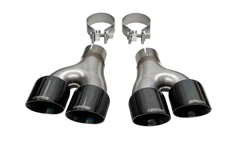 Corsa 11-21 Jeep Grand Cherokee Twin 2.5in Inlet / 4in Outlet Black PVD Pro-Series Tip Kit - 14068BLK cor14068blk