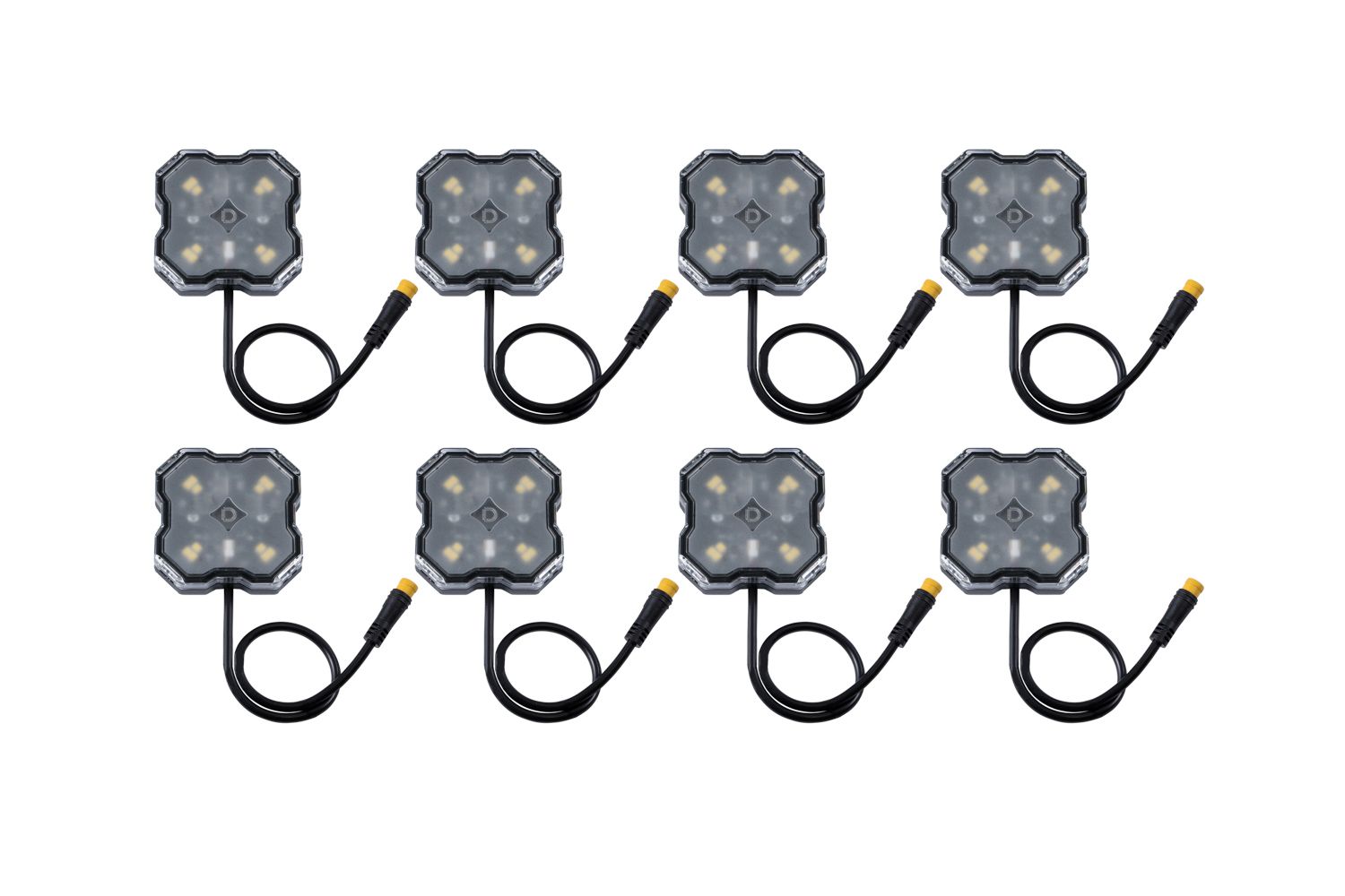 Diode Dynamics Stage Series Single Color White LED Rock Lights, 8-Pack