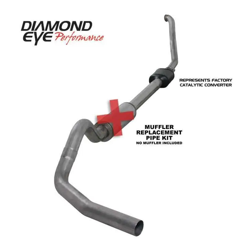 Diamond Eye KIT 4in TB MFLR RPLCMENT PIPE SGL SS 94-97 7 3L F250/F350 PWRSTROKE NFS W CARB EQIV STDS k4306s-rp